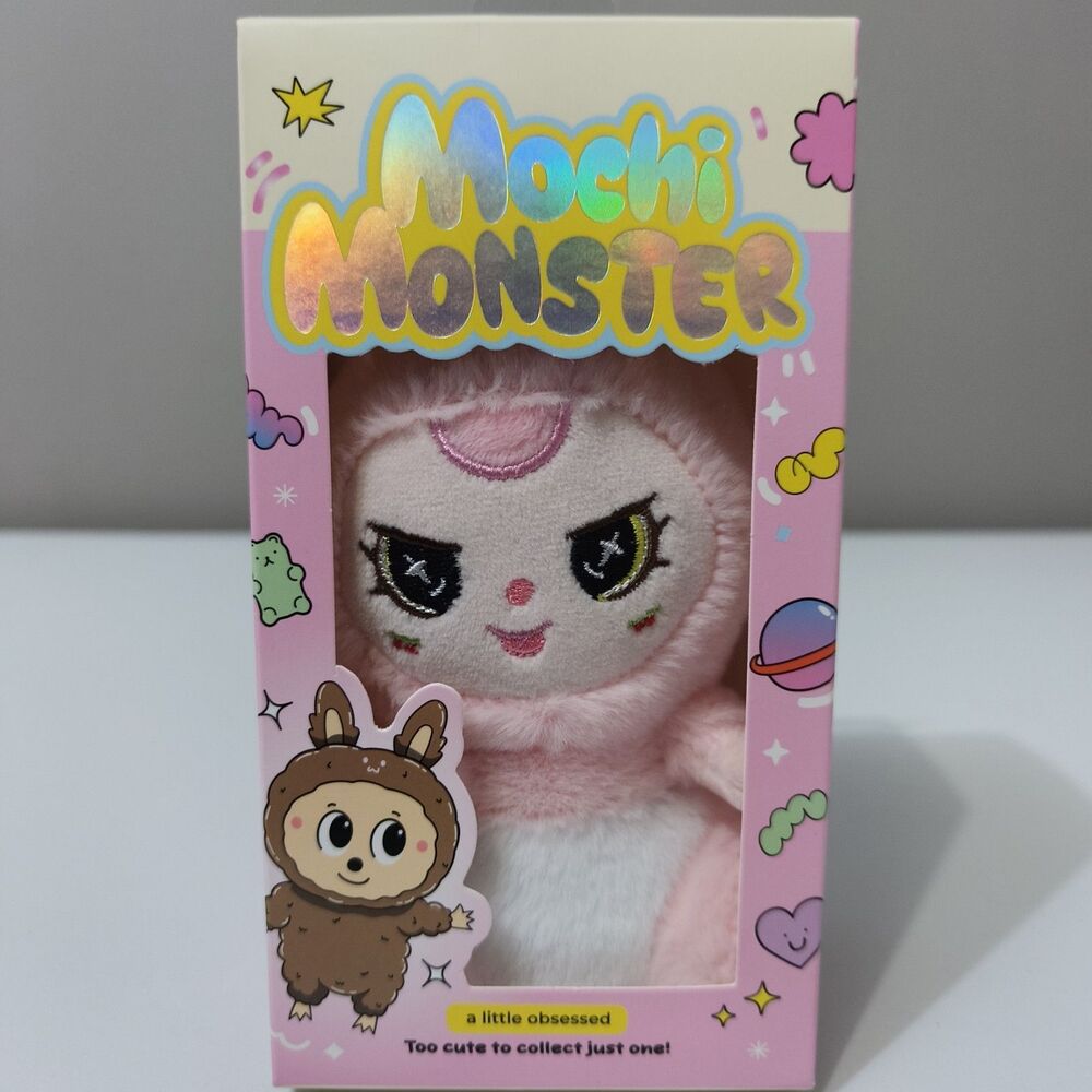 Mochi Monster Plush Charm Collectible Keychain Pink 5inch